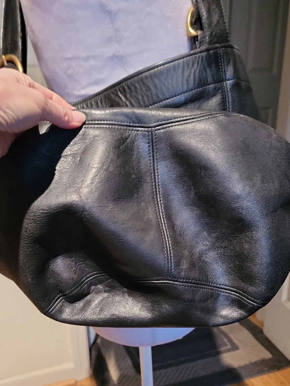 Vintage Coach Soho Classic Black Leather Hobo Tote Bag - Women - Picture 3 of 11